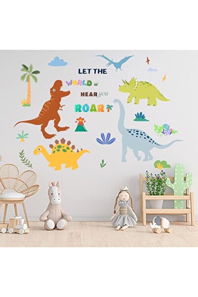 Generic ملصقات حائط على شكل ديناصور من Amimagen - ملصقات حائط على شكل شجرة نخ...