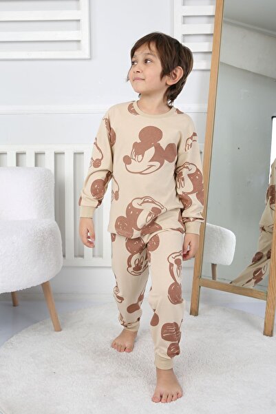 ZUZUNGA Cute Michey Cartoon Faces Patterned Boys' Pajama Set