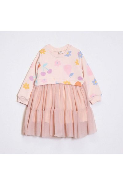 OZZY KİDS Girl's Tulle Skirt Sweatshirt Dress