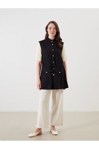 LC Waikiki Judge Collar Gathered Women's Vest