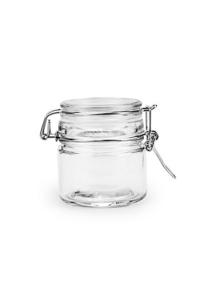 Cuisine Art Soda Lime Glass Jar with Clip, 110ml, Transparent