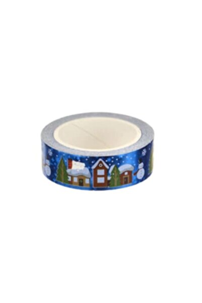 SOHO Rola decorativa cu design holografic de iarna, dimensiune 15mmx5m, tip sticker, Albastru