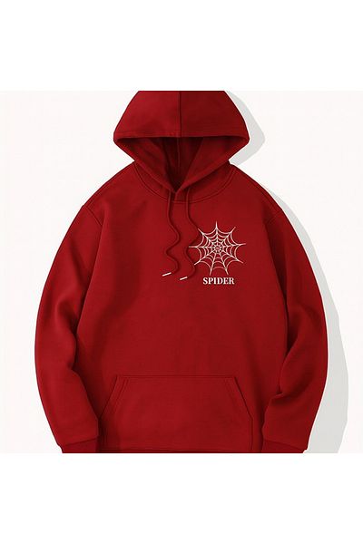 CLASSY.MODA Hooded Sweatshirt, Spider Web “Spider” Printed