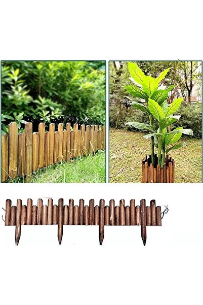 genric سياج حدودي خشبي للحديقة من FFD - ألواح خشبية متفحمة متشابكة مع أوتاد عشبية