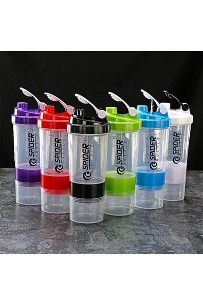 Alcoach Protein Shaker Bottle Spider Design - 16 Ounce with Storage Ball
