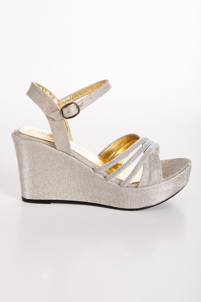 DYG STORE Stylish Women's Wedges with Gold Stone