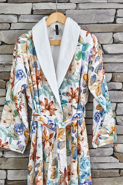 Evimmis Digital Print Pattern 100% Cotton One Piece Bathrobe