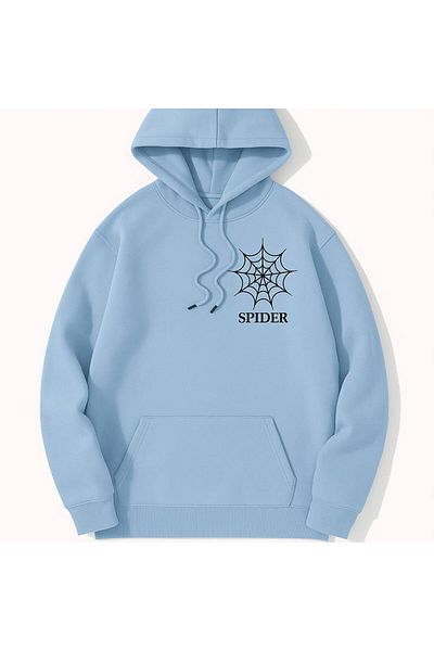 CLASSY.MODA Hooded Sweatshirt, Spider Web “Spider” Printed