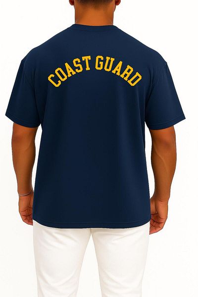 Bahriyeli Collection Oversize Coast Guard Chest and Back Design Unisex T-Shirt