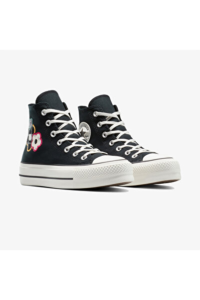 Converse Γυναικείο μαύρο αθλητικό παπούτσι Chuck Taylor All Star Lift Platform Floral