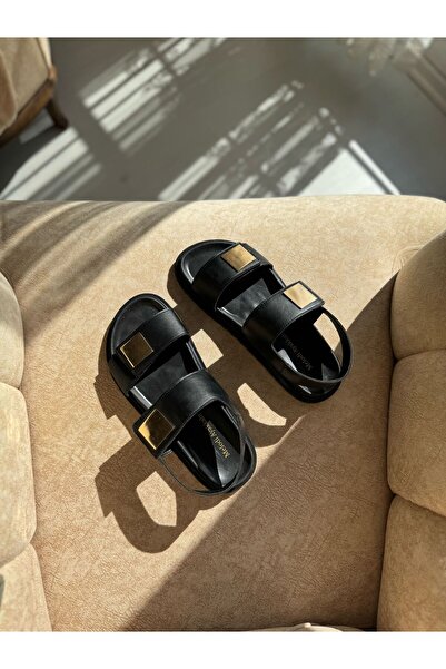 SOFT Sandale de damă Melodi Gold, cu cataramă, cu velcro, elegante, confortab...