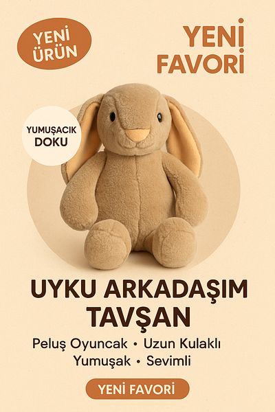 HUA Soft Rabbit Plush Toy with Long Ears – Sleeping Companion - Soft, Long Eared, Sleep Friendly