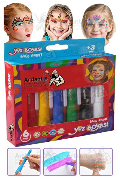 Artlantis Yüz Boyası 6 Renk 1 Paket Fixpoint Face Paint Çevirmeli Yüz Boyası ...