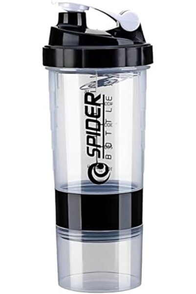 Alcoach Spider Design Protein Shaker Bottle with Storage and Mixing Ball