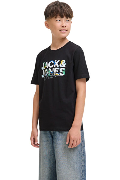 Jack & Jones Tricou JACK & JONES Geplas Crew JNR - 12279670-Black