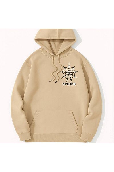 CLASSY.MODA Hooded Sweatshirt, Spider Web “Spider” Printed