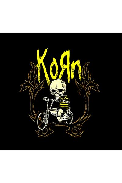 fame-stoned Korn Music Band Printed Unisex 100% Cotton Black T-Shirt