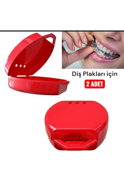 Vulli GECE PLAĞI SAKLAMA KUTUSU KIRMIZI (2 ADET) DİŞ PLAK KABI