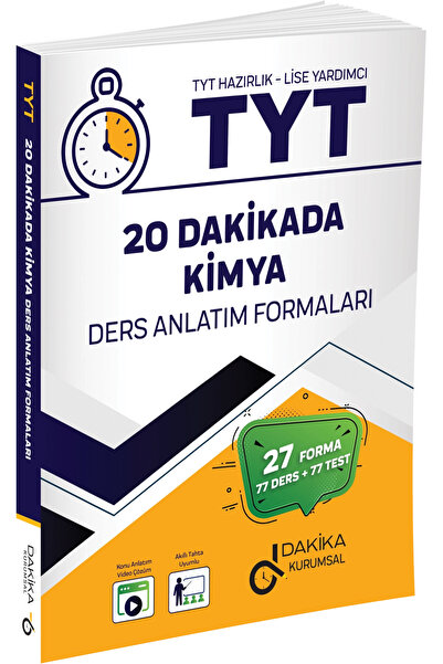 Dakika Yayınları TYT 20 DAKİKADA KİMYA DERS ANLATIM FORMALARI