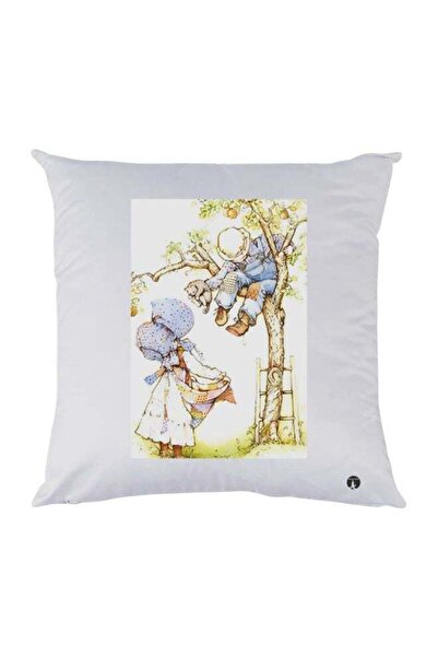 Generic Cartoon Printed Throw Pillow White/Green/Brown 30x30cm