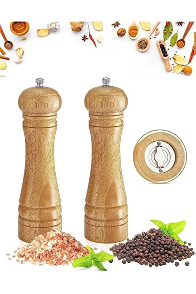 AyrStore مطحنة يدوية من الخشب الطبيعي للفلفل الأسود وملح القهوة