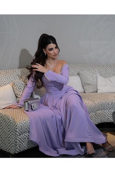 HOOR AL-YASMEEN Elegant Barbie-Inspired Evening Dress with Embroidery