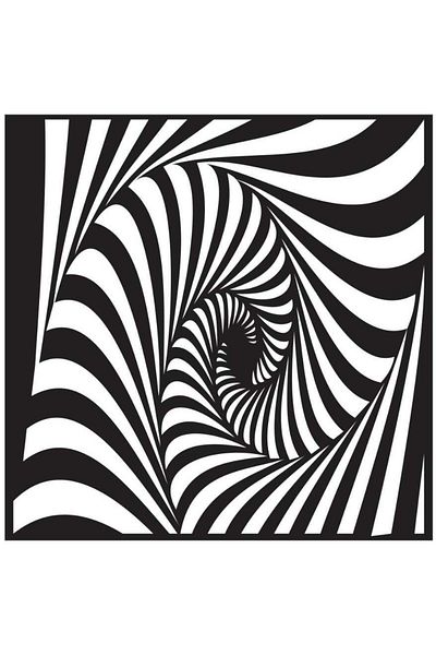 Mirfa Wooden Wall Art With Self Adhesive Base - Black (3D Hypno Illusion)