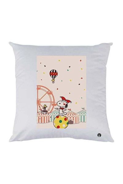 Generic BP Cartoon Character Printed Decorative Throw Pillow White/Beige/Peach 30x30cm