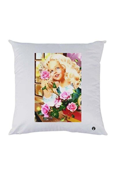 Generic Cartoon Girl Printed Throw Pillow White/Yellow/Pink 30x30cm
