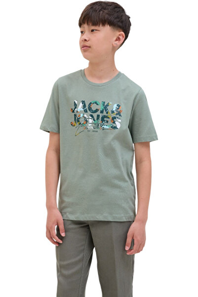 Jack & Jones Tricou JACK & JONES Geplas Crew JNR - 12279670-Iceberg Green
