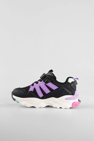 Vicco Teo Orthopedic Outdoor Girl's Black/Purple Comfortable Sneaker