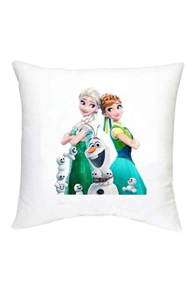 Generic Frozen Character Printed Decorative Cushion White/Blue/Green 16x16inch