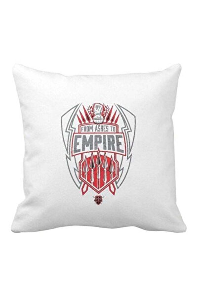 Generic Roman Reigns Empire Printed Decorative Pillow White/Red/Grey 40x40cm