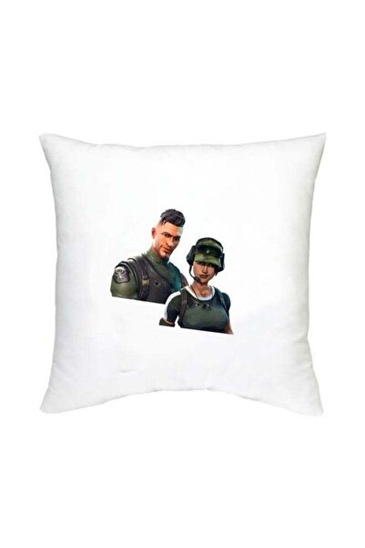Generic Fortnite Printed Decorative Cushion White/Black/Green 16x16inch
