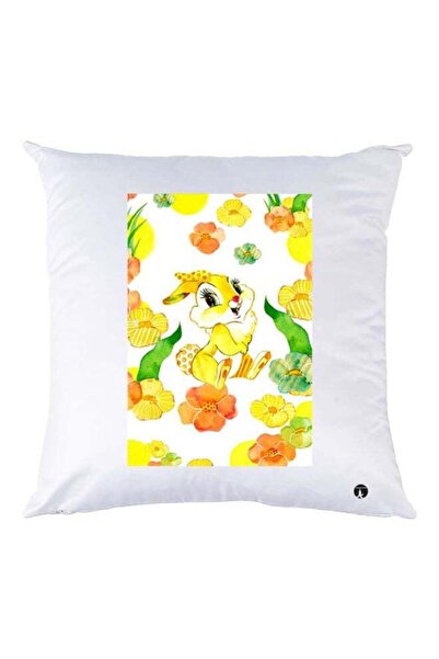 Generic Cartoon Rabbit Printed Decorative Throw Pillow White/Yellow/Green 30x...
