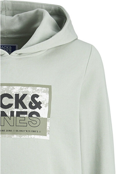 Jack & Jones Κουκούλα Hanorac JACK & JONES Logan Print JNR - 12254120-Aqua Gray