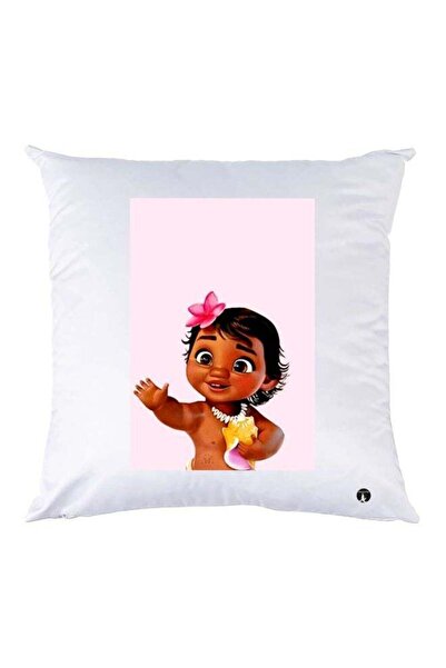 Generic Cartoon Printed Throw Pillow White/Brown/Pink 30x30cm