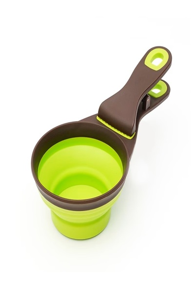 NO BRAND 2-in-1 Foldable Pet Food and Water Spoon – Ideal for Travel, Walks, Home