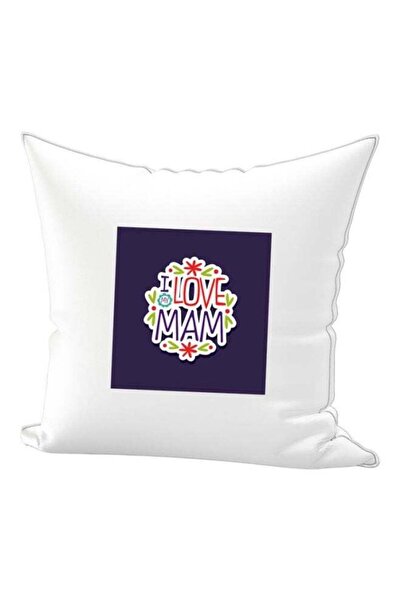 Generic I Love My Mam Printed Throw Pillow White/Black/Green 40x40cm