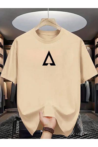 PENTHİLUS Men Short Sleeve Round Neck Geometric Pattern T-Shirt for Summer Outdoor Activities