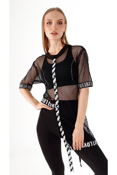 shE tekstil Mesh Bustier Tunic