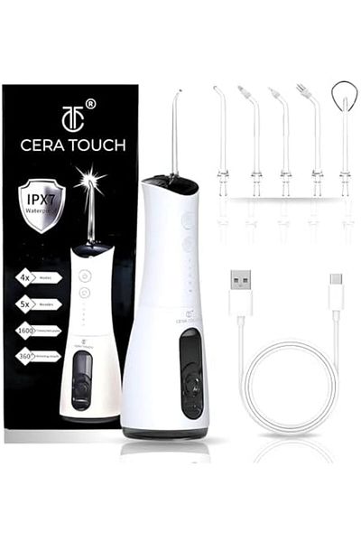 cera touch Water Flosser (1-Year Warranty), Portable Rechargeable Water Flosser for Teeth, Ultrasoni