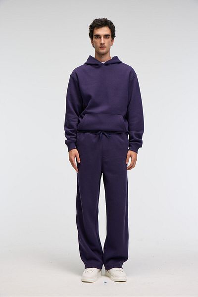 GRIMELANGE Benson Men's Drawcord Elastic Waist Relaxed Fit Purple Sweatpants