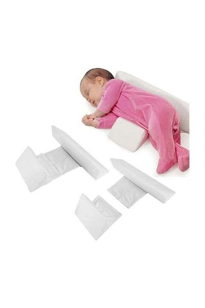 Mirfa Baby Side Safer Sleeper Adjustable Wedge With Removable Anti Roll Positioner (White)