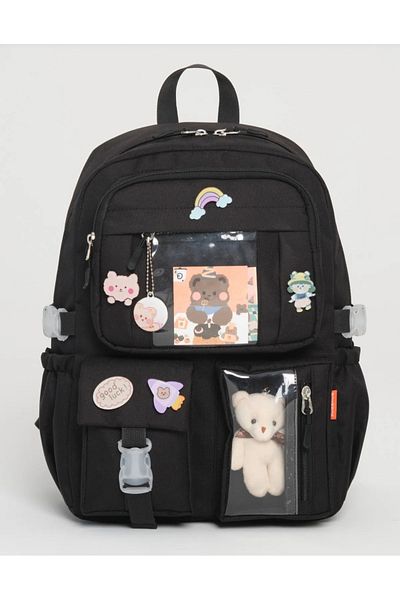PRİYA JEWELERY Korean Style School Bag Girls and Boys Backpack with Accessories