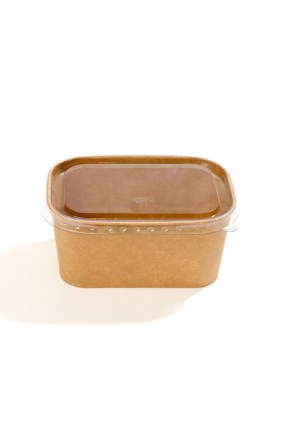 Packtory Dikdörtgen Salata Kasesi Kraft (750ml) 50 Adet