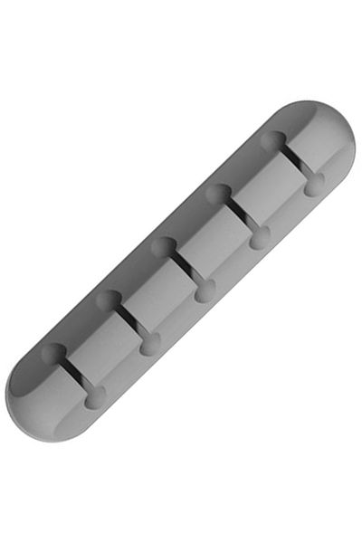 OEM Organizator cabluri pentru birou, suport autoadeziv, Pentru orice tip de mobilier, Silicon, Gri
