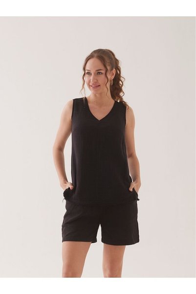 ŞIK STİL Sleeveless Muslin Blouse