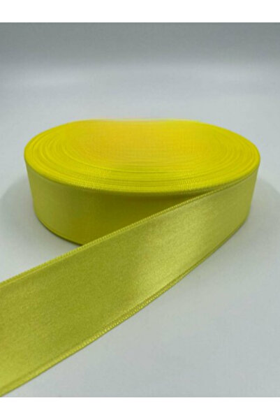 BUKET DÜNYASI SATEN KURDELE 4 CM SARI RENK 10 METRE SÜSLEME, SOLMAYAN GÜL