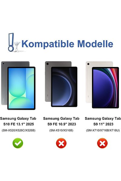 m.tk moveteck Samsung Galaxy Tab S10 Fe Plus 13.1Inch Compatible Tablet Case with Keyboard Wireless Bluetooth Pen Compartment